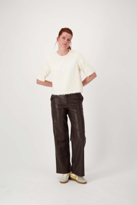 Zusss feather jacquard top